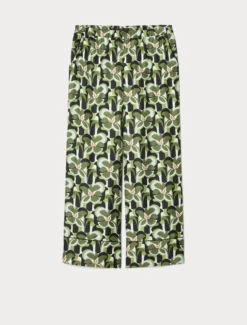 Pantaloni in twill di seta - VERDE OLIVA