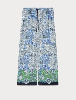 Pantaloni in twill stampato - BIANCO AVORIO