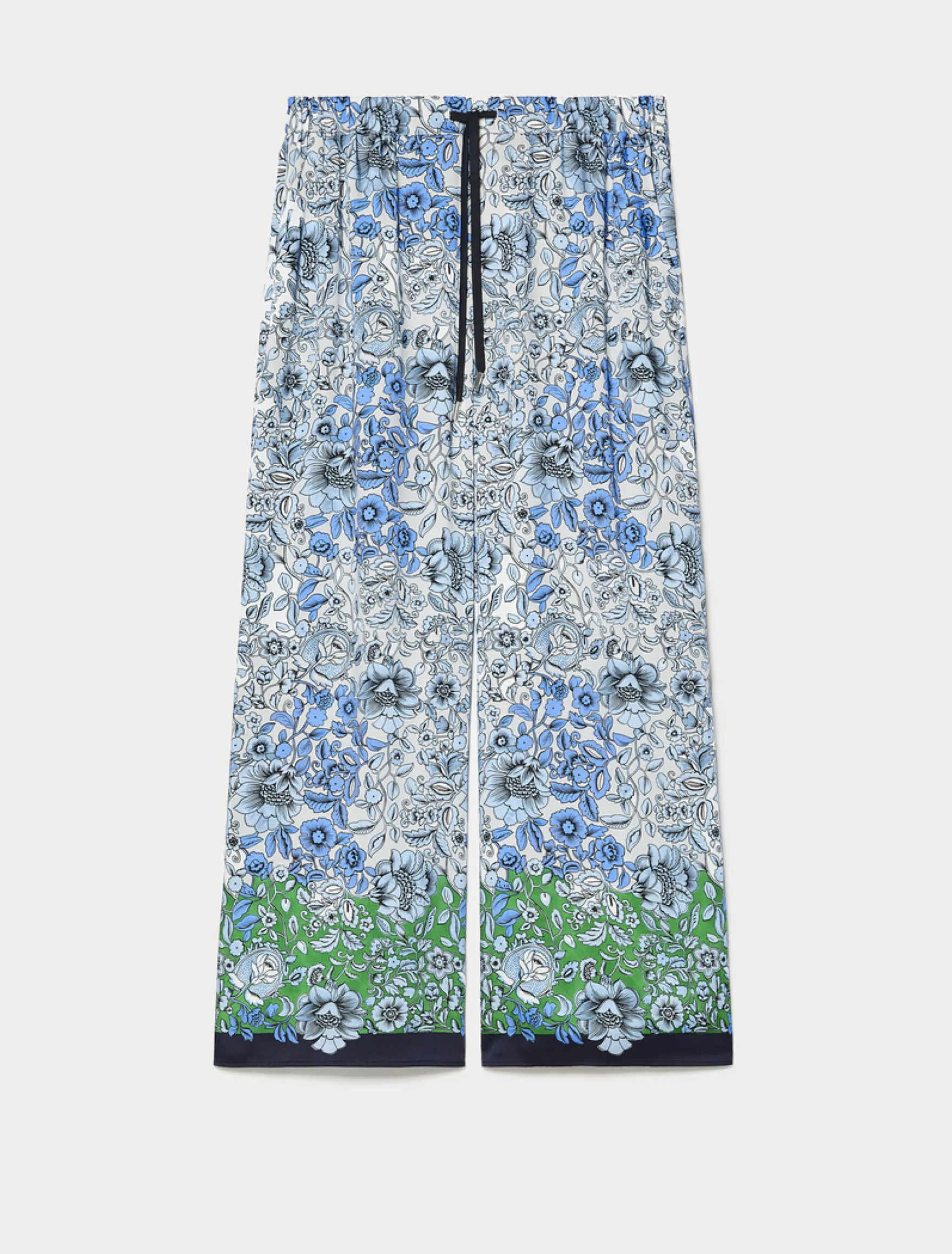Pantaloni in twill stampato - BIANCO AVORIO