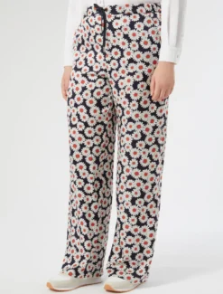 Pantaloni in twill stampato - BLU MARINO
