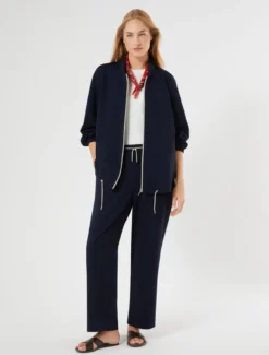 Pantaloni jogging in jersey - BLU NOTTE