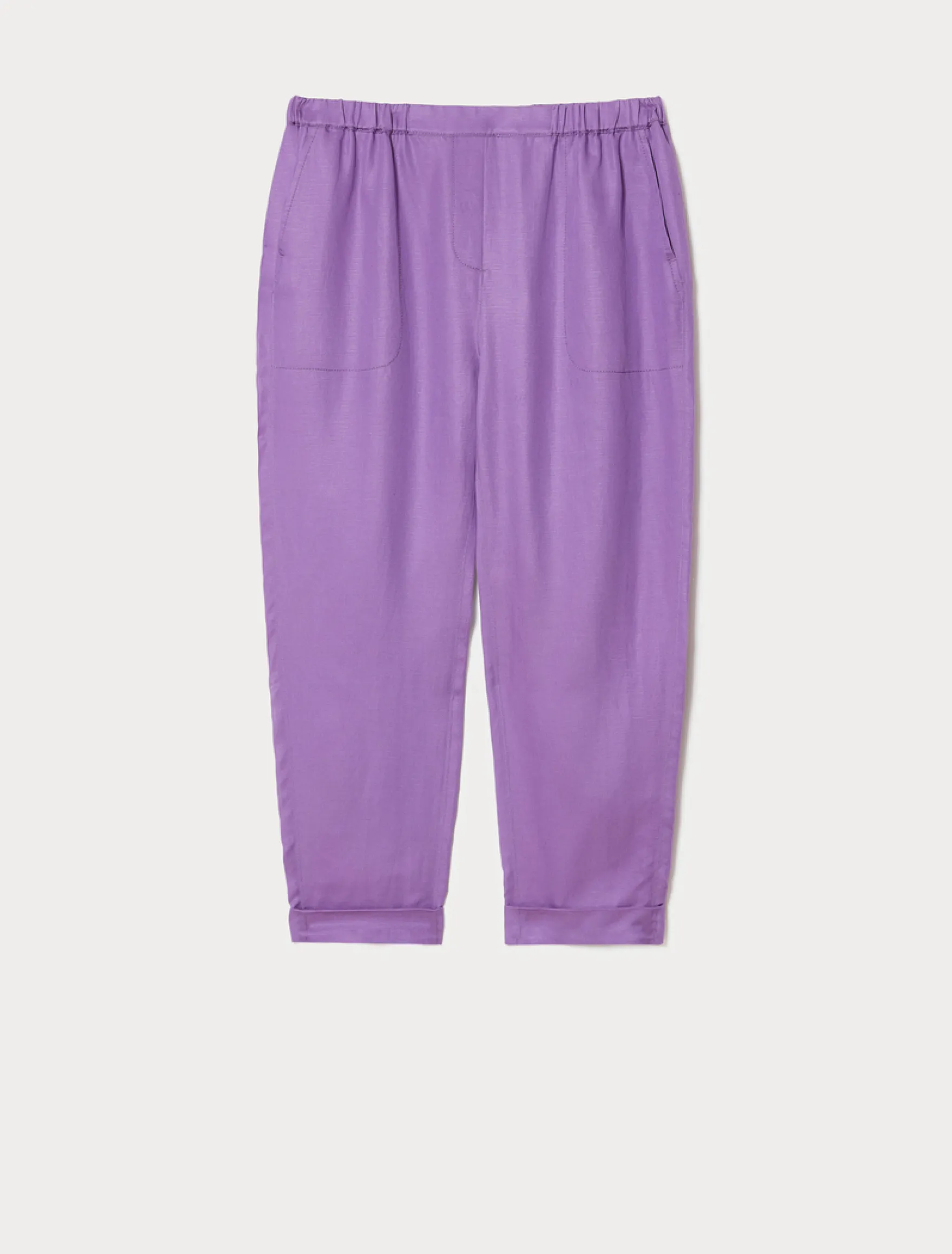Pantaloni jogging in twill di lino - VIOLA