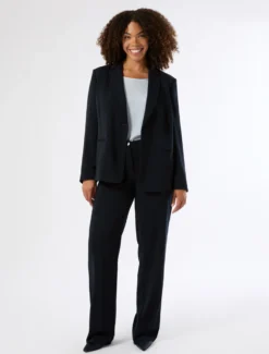 Pantaloni regular in cady stretch - BLU MARINO