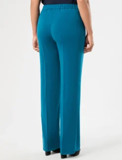 Pantaloni regular in cady stretch - PETROLIO