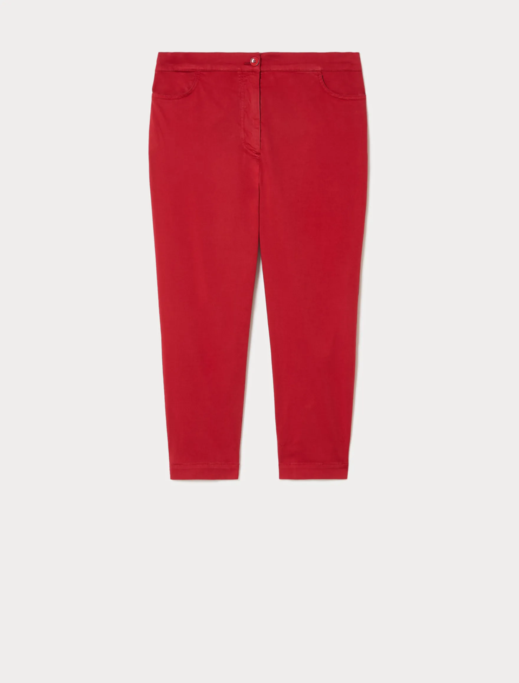 Pantaloni skinny in raso - ROSSO