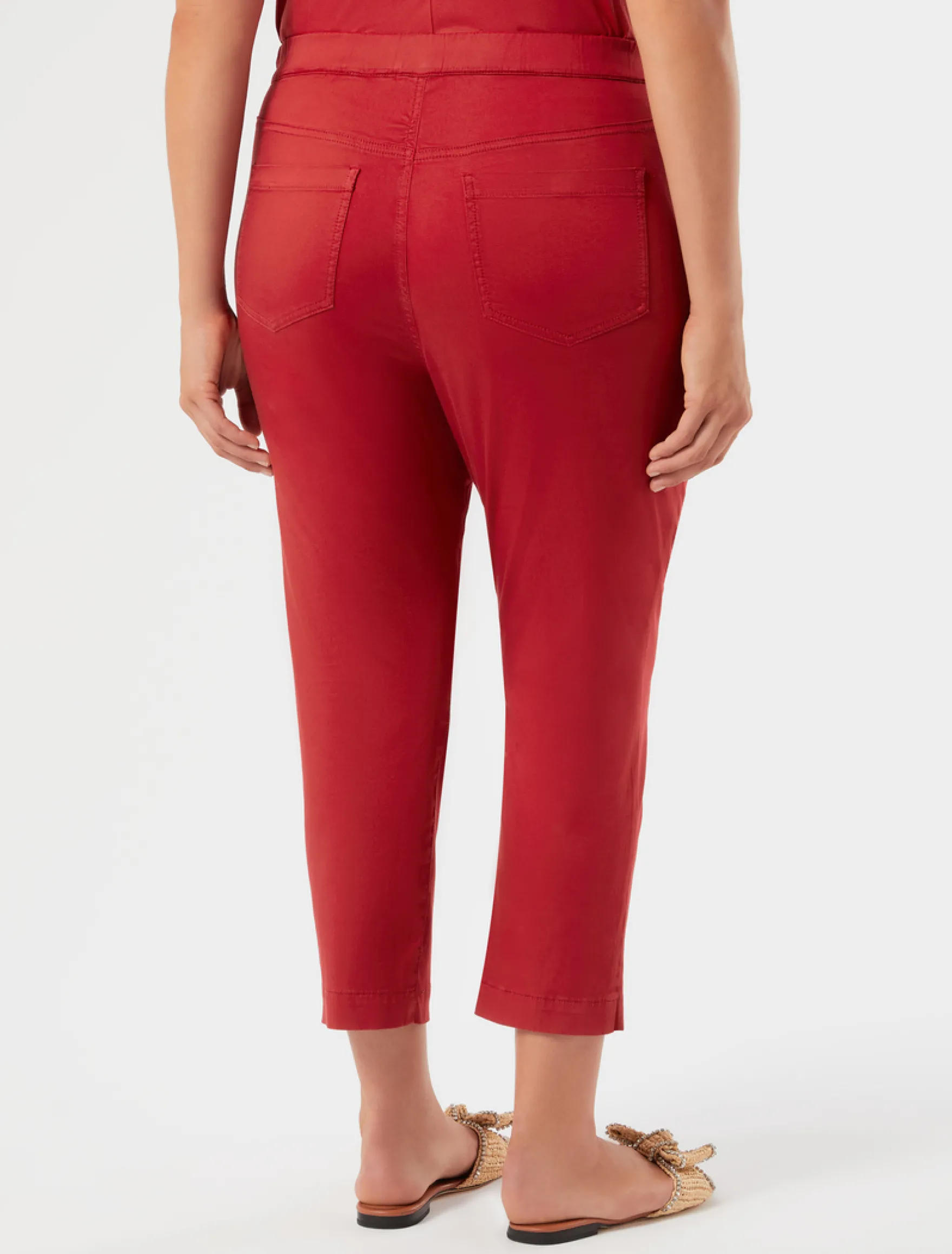 Pantaloni skinny in raso - ROSSO