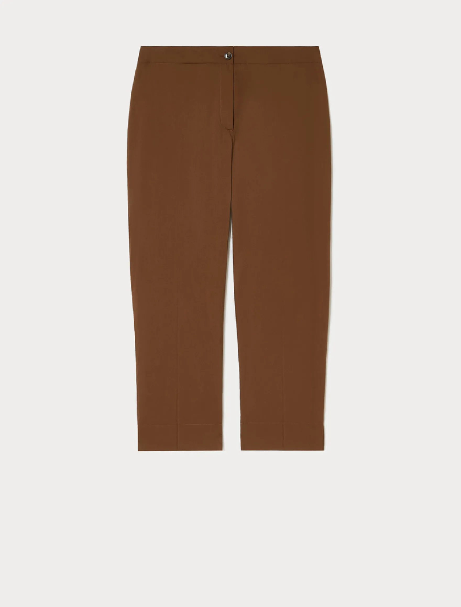 Pantaloni slim fit in cotone e nylon - MARRONE