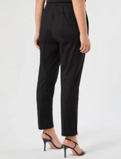 Pantaloni slim in gabardina - NERO