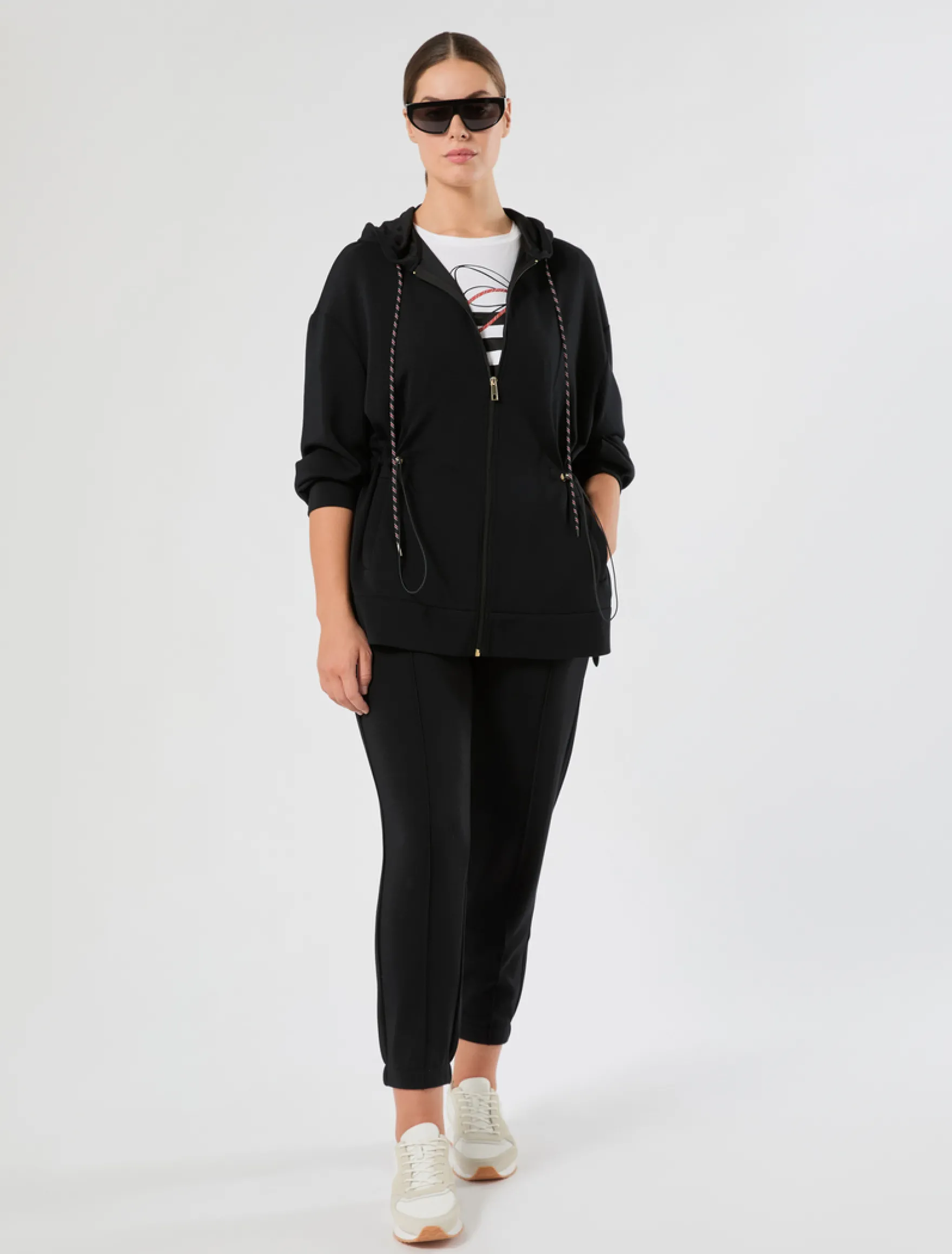 Pantaloni slim in jersey - NERO
