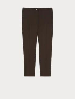 Pantaloni slim in saglia stretch - CIOCCOLATO