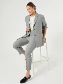 Pantaloni slim in saglia stretch - GRIGIO MEDIO