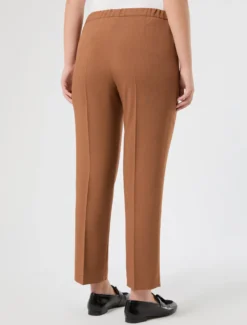 Pantaloni slim in stuoia mélange - CUOIO