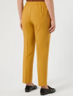 Pantaloni slim in stuoia mélange - SENAPE