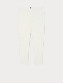 Pantaloni slim in tela di cotone - BIANCO