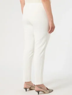 Pantaloni slim in tela di cotone - BIANCO