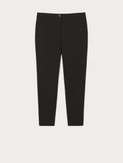 Pantaloni slim in tela di cotone - NERO