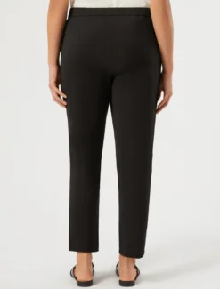 Pantaloni slim in tela di cotone - NERO