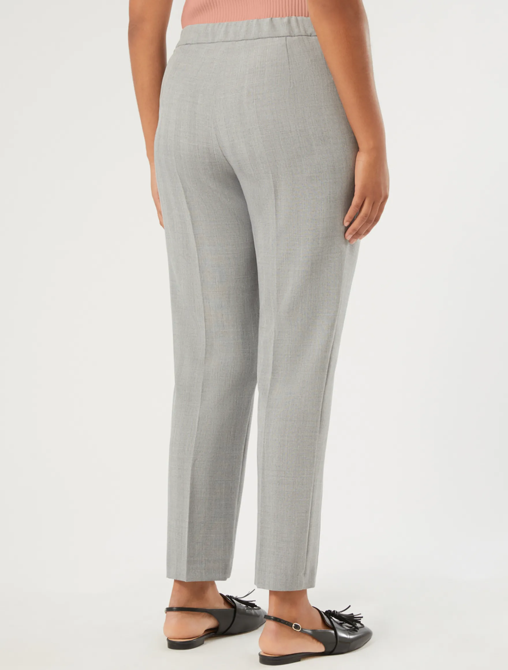 Pantaloni slim in twill - GRIGIO MEDIO