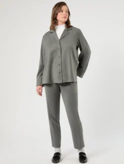 Pantaloni slim in twill - GRIGIO MEDIO