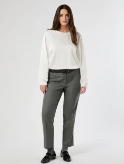 Pantaloni slim in twill - GRIGIO MEDIO