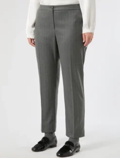 Pantaloni slim in twill - GRIGIO MEDIO