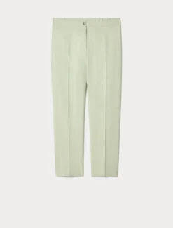 Pantaloni slim in twill - VERDE SALVIA