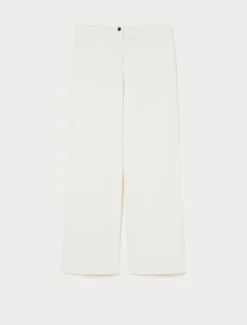 Pantaloni wide leg in cotone - BIANCO
