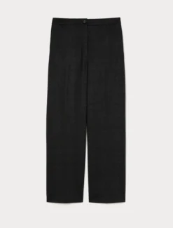 Pantaloni wide leg in jersey - NERO
