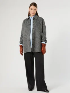 Pantaloni wide leg in jersey - NERO