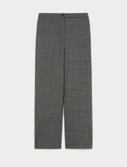 Pantaloni wide leg in jersey - NERO BIANCO