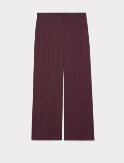 Pantaloni wide leg in twill - PRUGNA