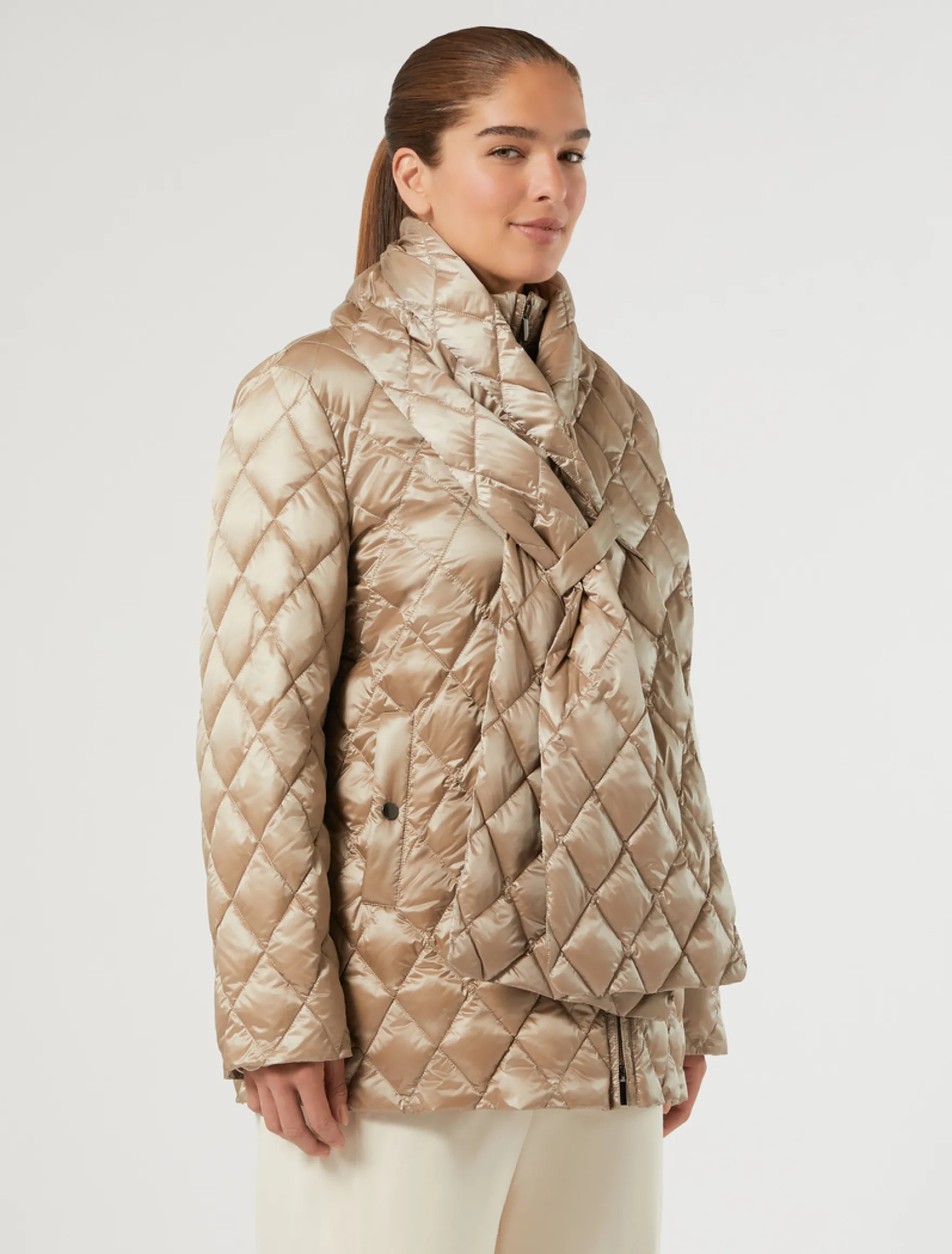 Piumino in raso antigoccia - BEIGE