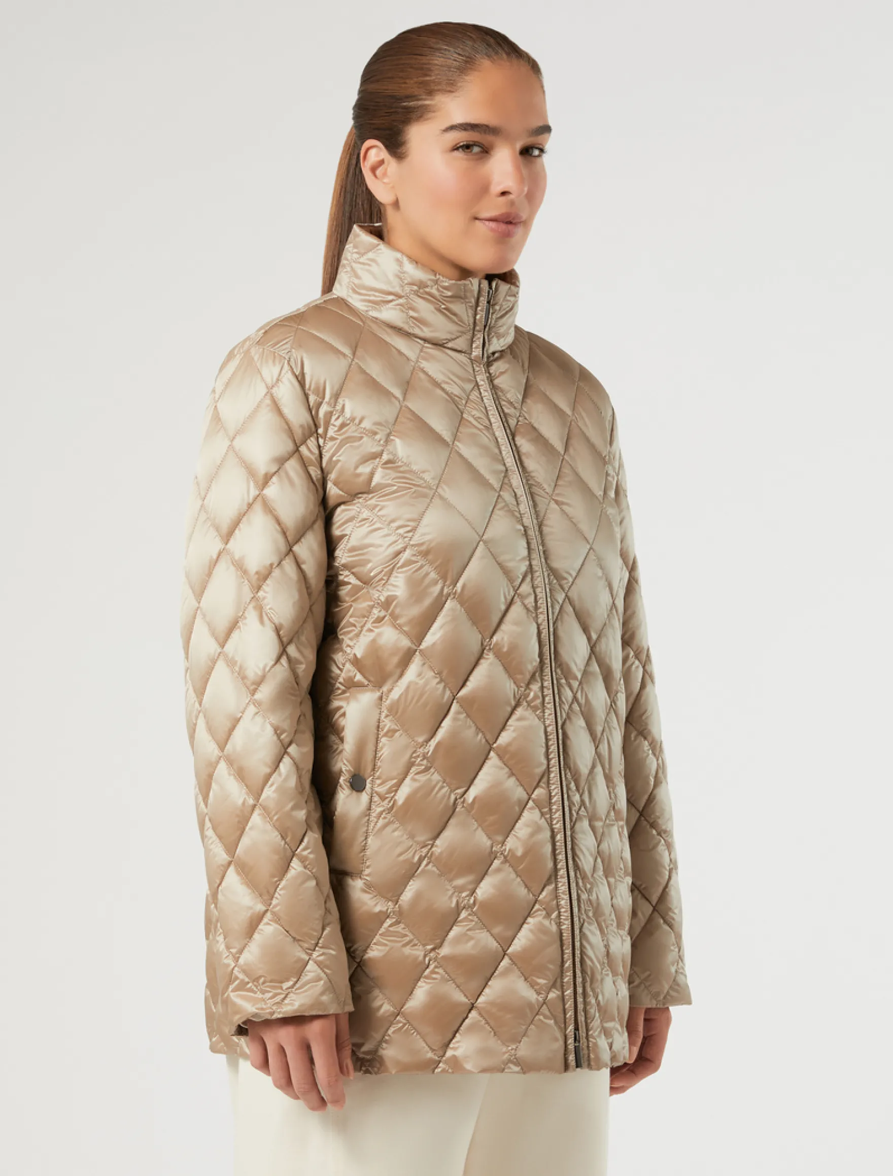 Piumino in raso antigoccia - BEIGE