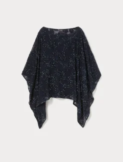 Poncho in chiffon - BLU NOTTE