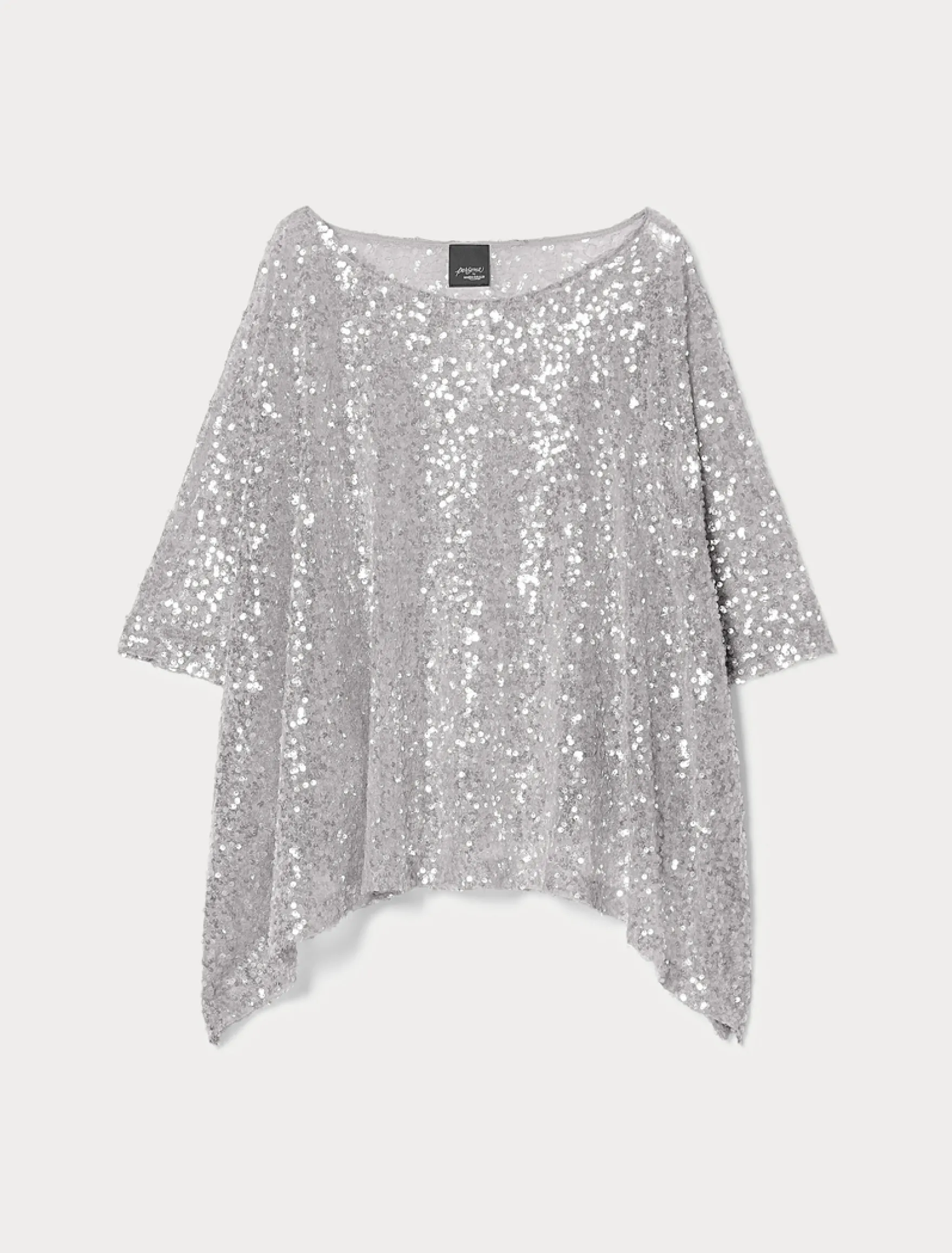 Poncho in paillettes - GRIGIO PERLA