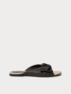 Sandali mules in pelle - MARRONE SCURO