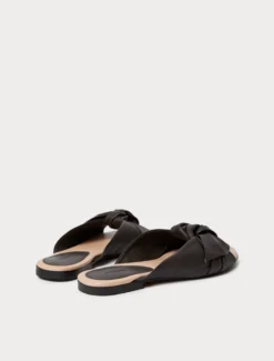 Sandali mules in pelle - MARRONE SCURO
