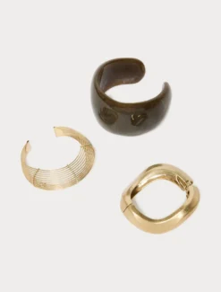 Set di bracciali in metallo e resina - ORO