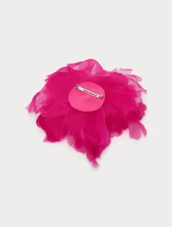 Spilla a fiore in organza di seta - ROSA