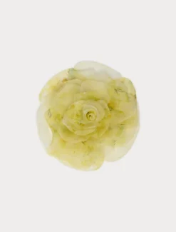 Spilla a fiore in organza - GIALLO CHIARO