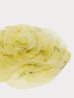 Spilla a fiore in organza - GIALLO CHIARO
