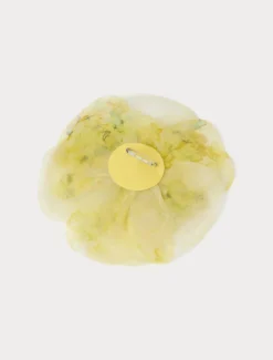 Spilla a fiore in organza - GIALLO CHIARO