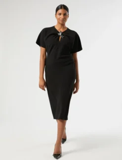 Spilla con strass - NERO