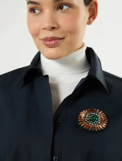 Spilla con strass - VERDE