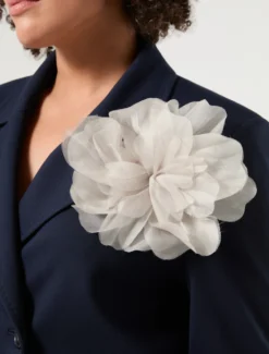 Spilla in organza di seta - GRIGIO PERLA