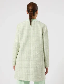 Spolverino in tinto filo con ricamo - VERDE PASTELLO