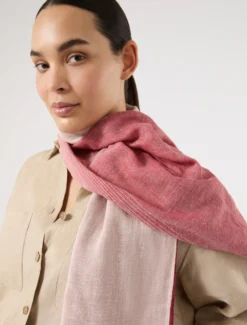 Stola in cotone e lino - ROSA