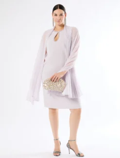 Stola in crêpe georgette plissé - LAVANDA