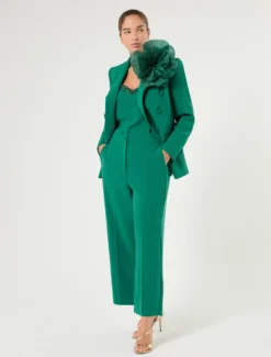 Top in cady con ricamo - VERDE SMERALDO