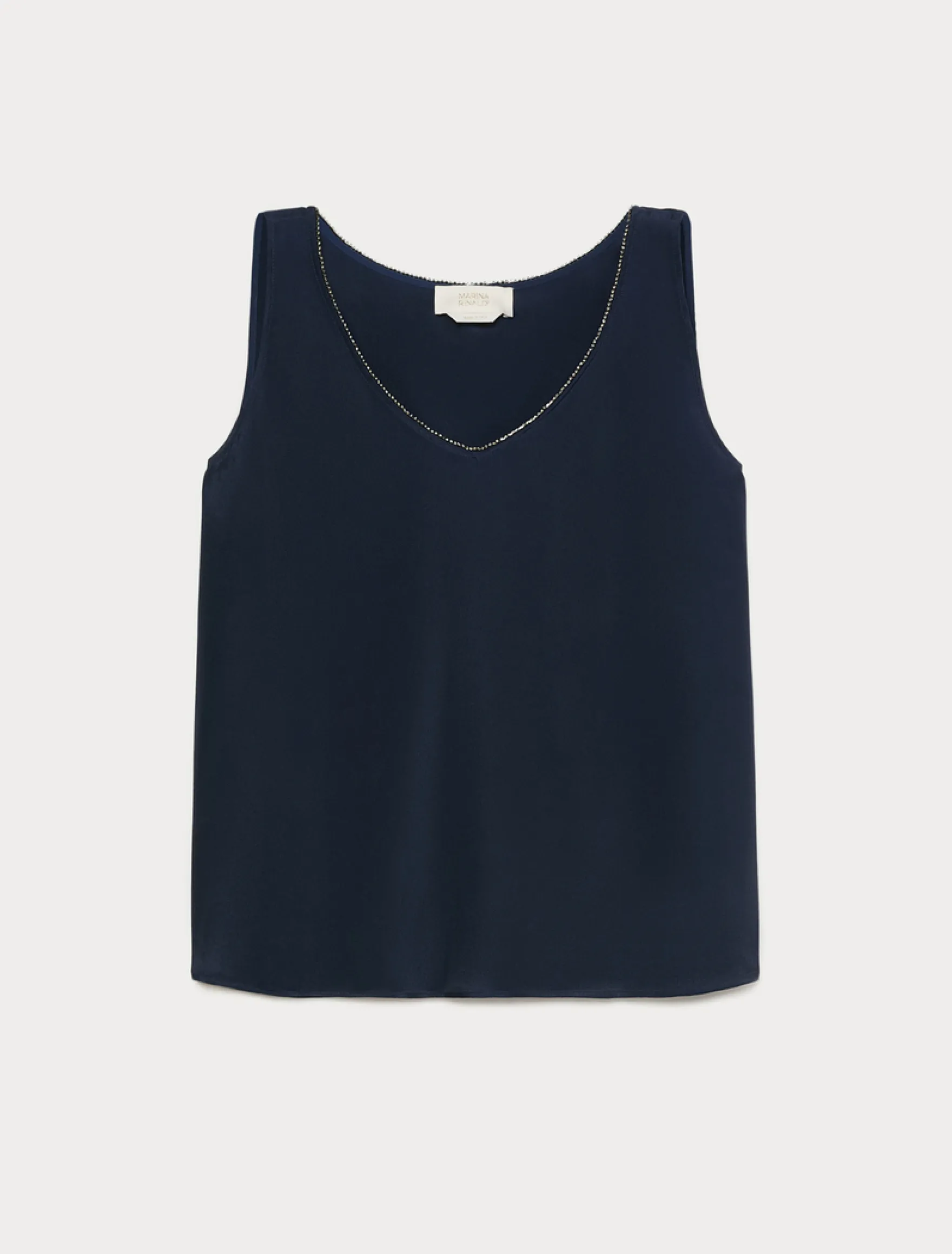 Top in cady di misto seta - BLU